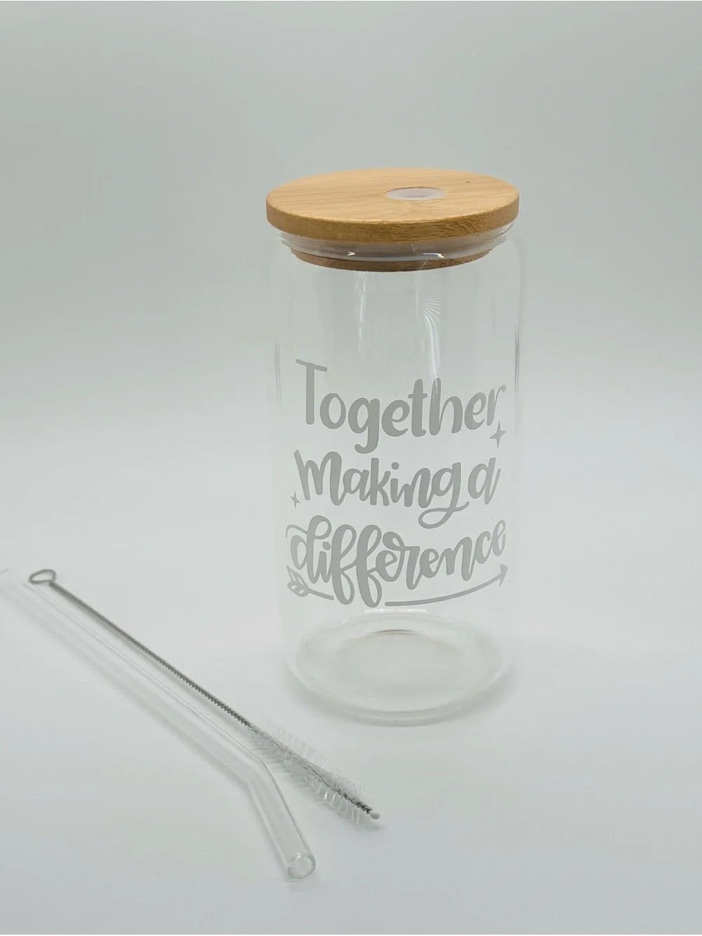 Glass Water Bottle with Bamboo Lid - 